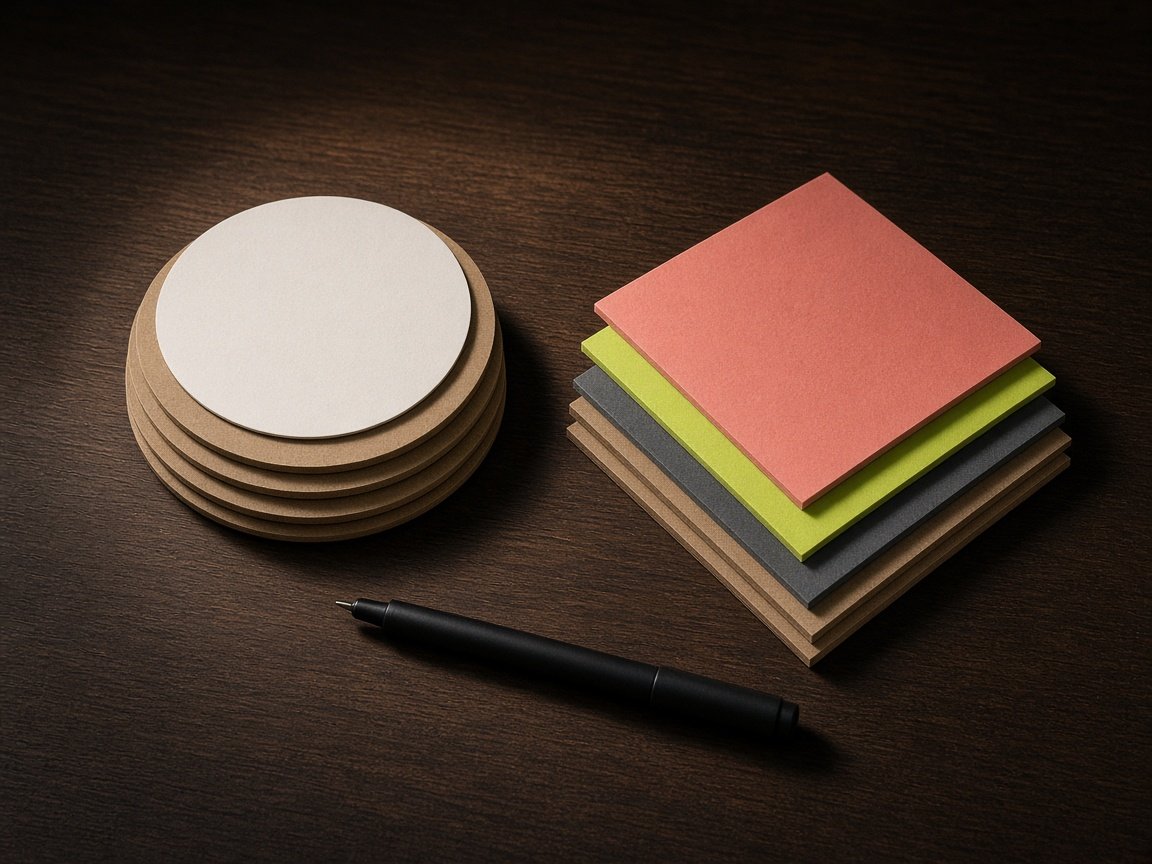 Blank mark swatches and pen for logo exploration